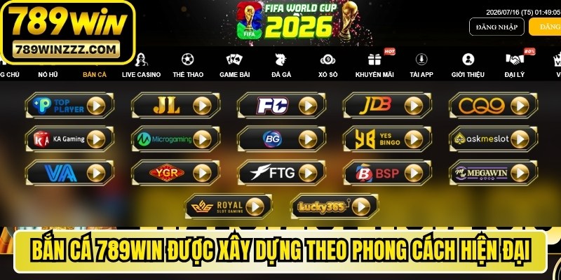 Bắn cá 789WIN là trò chơi được xây dựng theo phong cách hiện đại 